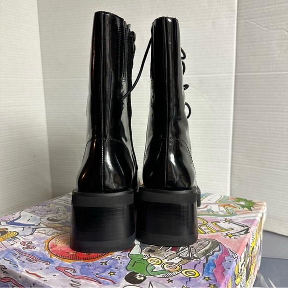 Jeffrey Campbell Black Patent Leather Academix Combat Boot - Picture 6 of 10